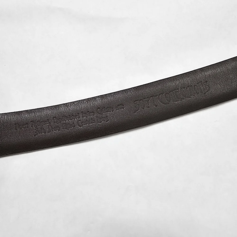 Soft Collections Men's Brown Leather Belt Textured Silver Hardware Size 38